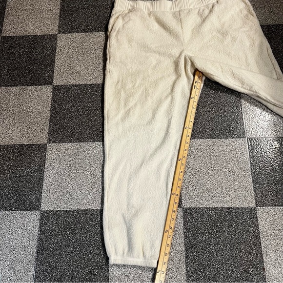 NWT Auden Teddy Fleece Jogger Pants Off White XXL - Picture 6 of 11